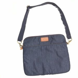 Lucky Brand denim leather laptop bag